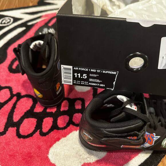 Nike Air Force 1 Mid Supreme NBA Black – Size 11.5 – Brand New main image 9